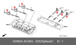 Катушка зажигания 30520P8EA01 HONDA