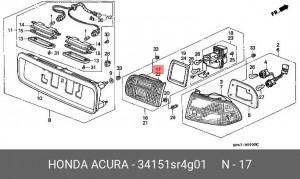 Задний фонарь 34151SR4G01 HONDA