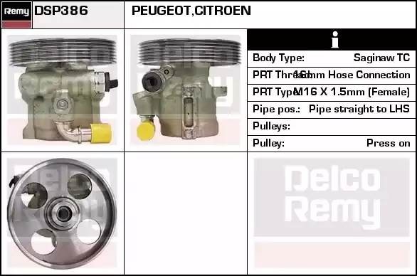 Гидравлический насос, рулевое управление DSP386 DELCO REMY