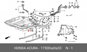 Топливный бак 17500SE0A33 HONDA
