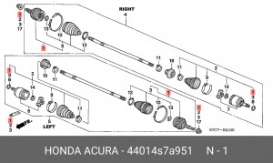 ШРУС 44014S7A951 HONDA