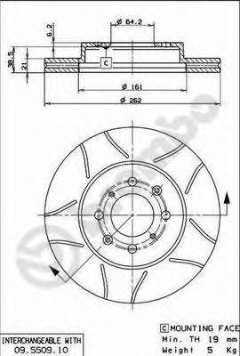 Тормозной диск 09.5509.75 BREMBO