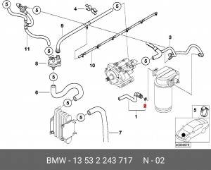 Кольцо 13 53 2 243 717 BMW
