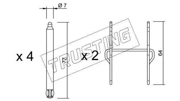 Комплектующие, колодки дискового тормоза KIT073 TRUSTING