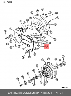 Комплект тормозных колодок 4383278 CHRYSLER
