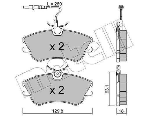 Комплект тормозных колодок, диско 22-0222-0 METELLI