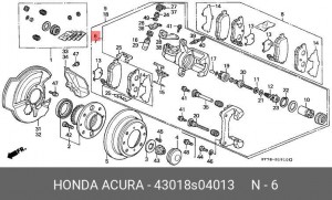 Тормозной суппорт 43018S04013 HONDA