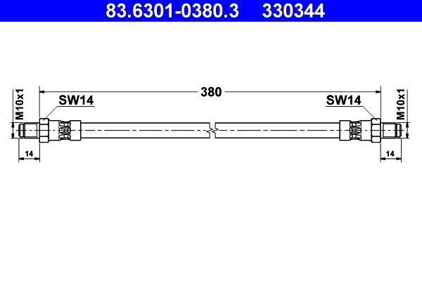 Тормозной шланг 83.6301-0380.3 ATE