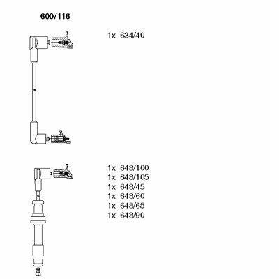 Ккомплект проводов зажигания 600116 BREMI