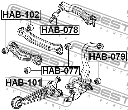 Сайлентблок - втулка амортизатора подвески HAB-079 FEBEST