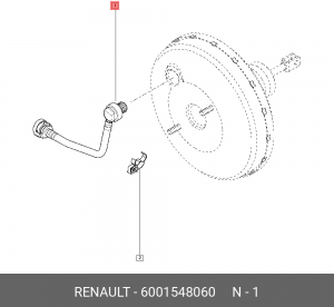 Трубка вакуумная тормозной системы 6001548060 RENAULT