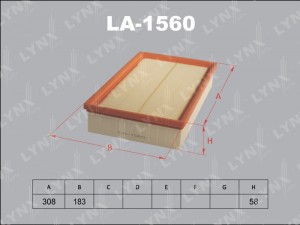 Фильтр воздушный LA-1560 LYNXAUTO