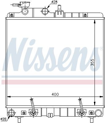Радиатор, охлаждение двигател 67016A NISSENS