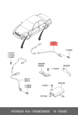 Датчик, частота вращения колеса 95680-38600 HYUNDAI KIA