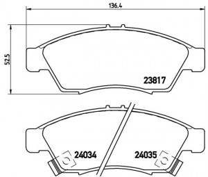 Комплект тормозных колодок, диско P79014 BREMBO