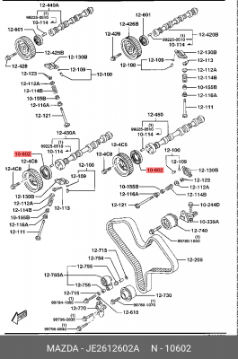 Уплотняющее кольцо, распределительный вал JE26-12-602A MAZDA