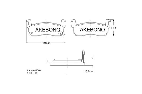 Колодки тормозные дисковые AN120WK AKEBONO