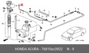 Форсунка стеклоомывателя 76810SZ3922 HONDA