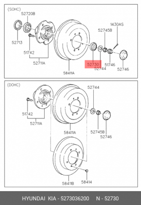 Комплект подшипника ступицы колеса 5273036200 HYUNDAI KIA