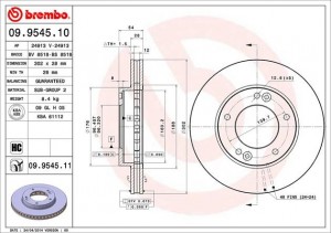 Тормозной диск 09.9545.10 BREMBO
