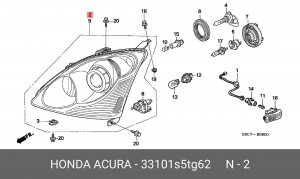 Основная фара 33101S5TG62 HONDA