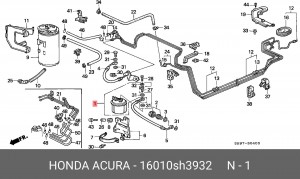 Топливный фильтр 16010SH3932 HONDA