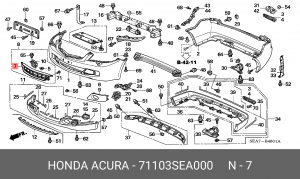 Решетка бампера 71103SEA000 HONDA