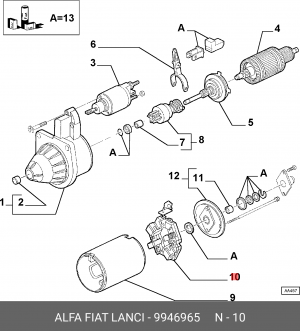 Кронштейн, угольная щетка 9946965 ALFA FIAT LANCIA