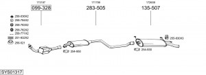 Средний глушитель выхлопных газов 185731 BOSAL