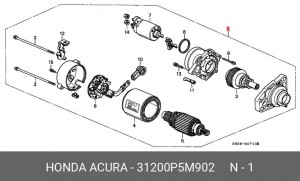 Стартер 31200P5M902 HONDA