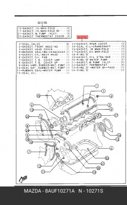 Комплект прокладок, двигатель 8AUF10271A MAZDA