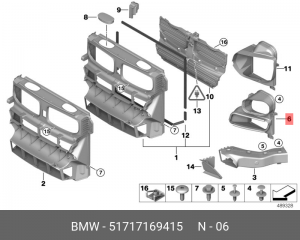 Воздуховод отопителя, кондиционирования салона 51 71 7 169 415 BMW