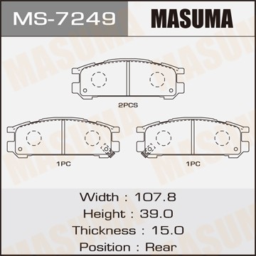 Колодки тормозные дисковые MS7249 MASUMA