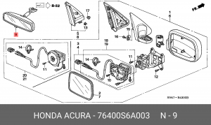 Зеркало салонное 76400S6A003 HONDA