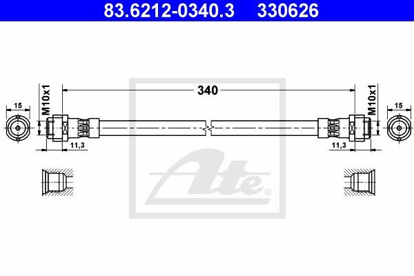 Тормозной шланг 83.6212-0340.3 ATE