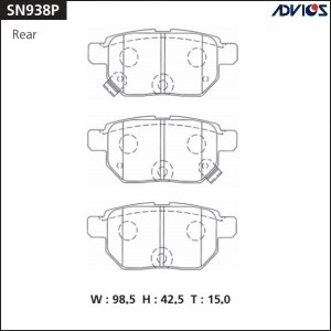 Колодки тормозные дисковые SN938P ADVICS