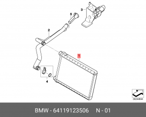 Радиатор отопителя 64 11 9 123 506 BMW