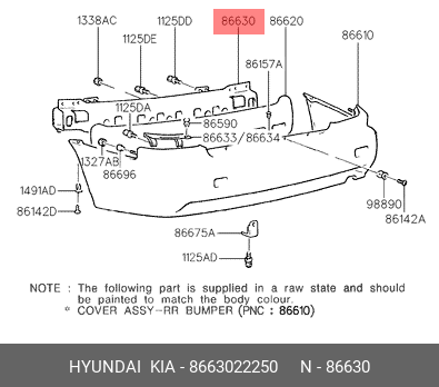 Носитель, буфер 8663022250 HYUNDAI KIA