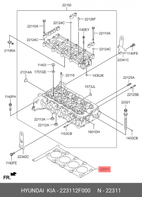 Прокладка ГБЦ 223112F000 HYUNDAI KIA
