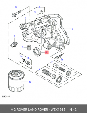 Уплотняющее кольцо, коленчатый вал WZX1915 LAND ROVER