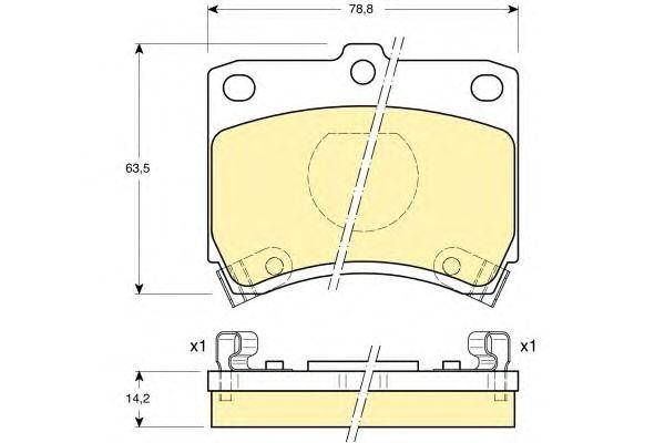 Комплект тормозных колодок, диско 6107739 GIRLING