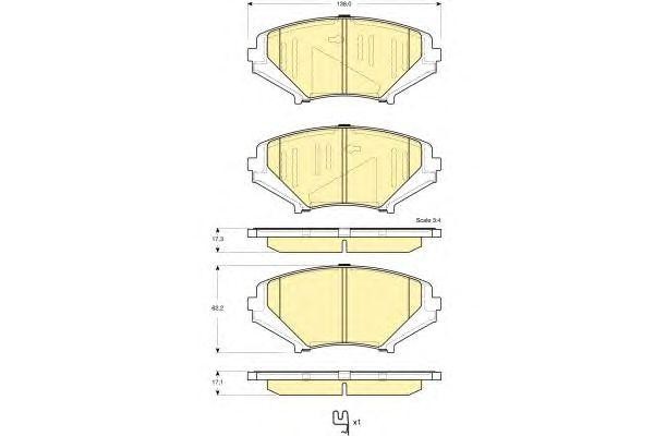 Комплект тормозных колодок, диско 6133569 GIRLING