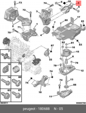 Подвеска, двигатель 1806 88 CITROEN PEUGEOT