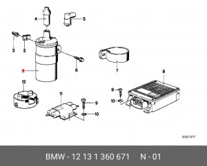 Катушка зажигания 12 13 1 360 671 BMW