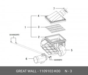 Воздушный фильтр 1109102-K00 GREAT WALL
