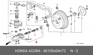Главный тормозной цилиндр 46100S04N72 HONDA