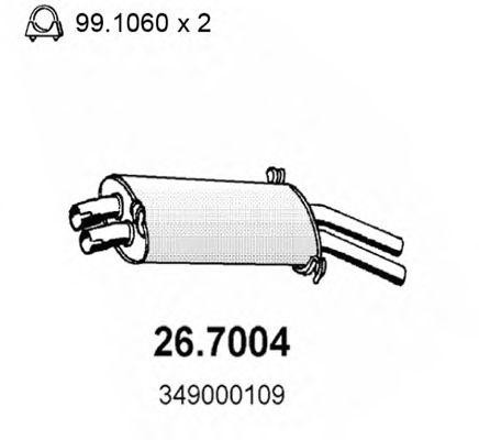 Глушитель выхлопных газов конечный 267004 ASSO