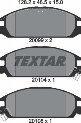 Комплект тормозных колодок, диско 2009902 TEXTAR