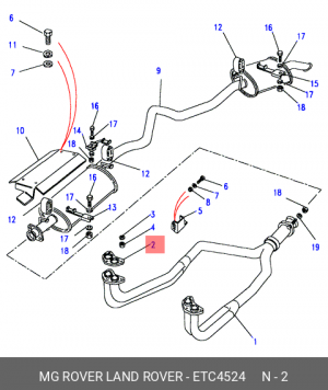 Прокладка, выпускной трубопровод ETC4524 LAND ROVER