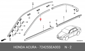 Молдинг двери 72425SEA003 HONDA